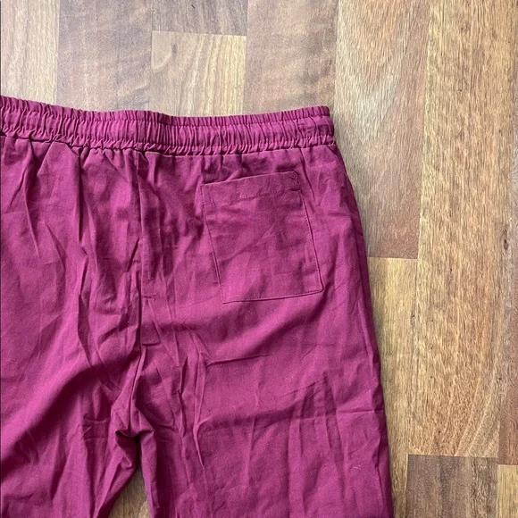 2 new Amazon Burgundy and Tan Drawstring Pants - Picture 13 of 16
